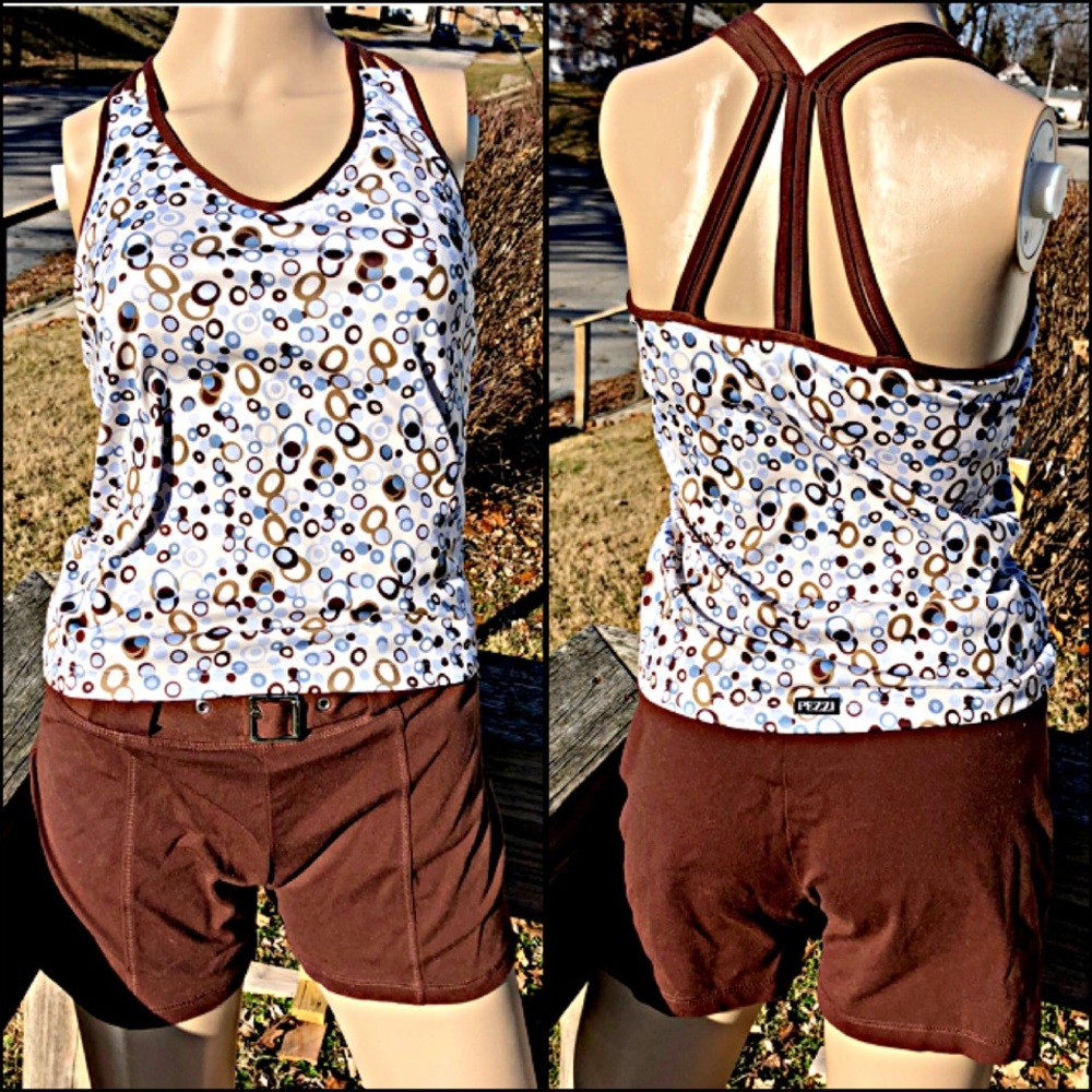 - Pezzi Motley Dot Fitness Outfit! EUC!